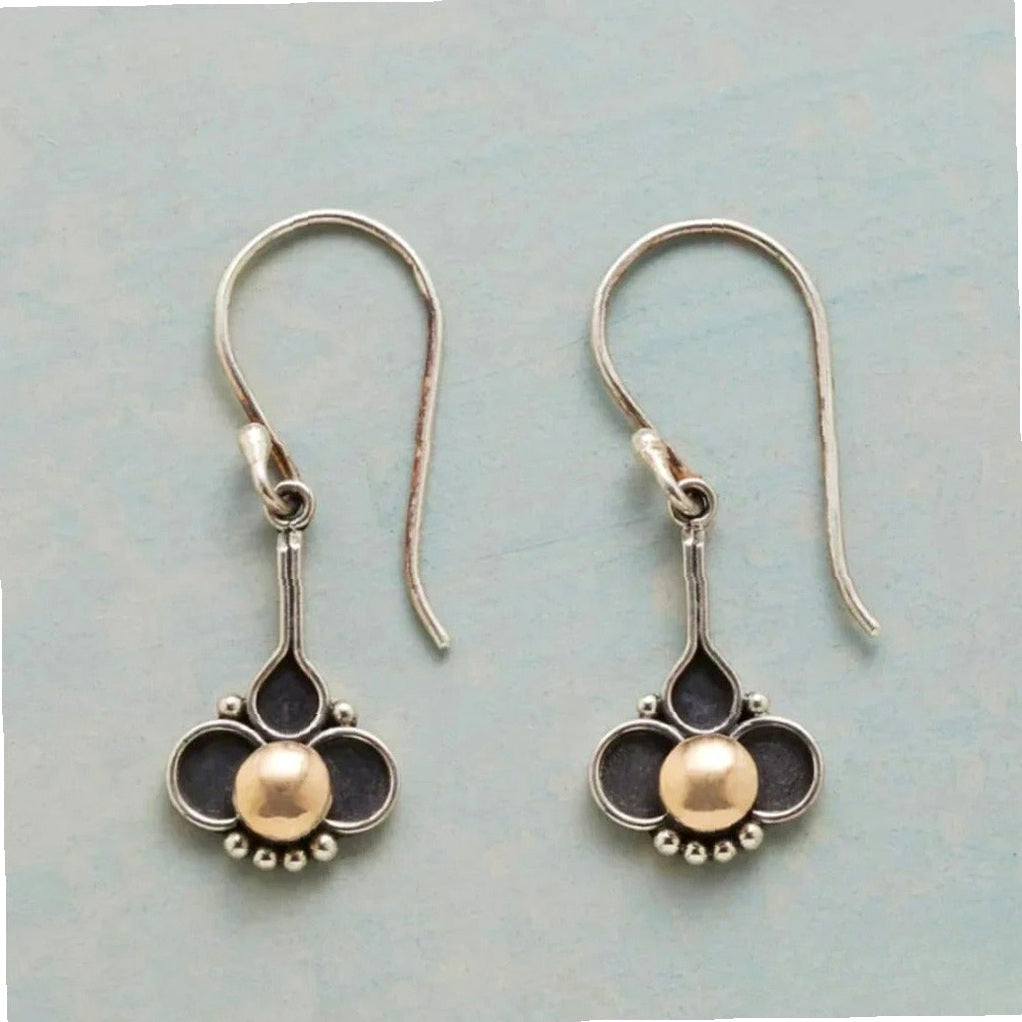 Bohemian Clover Pearl Earrings